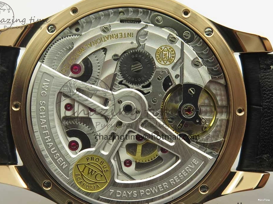 MIROTIME 0107 Thermal Portuguese Real PR Real Annual Calendar IW503501 RG ZF 1:1 Best Edition White Dial on Black Leather Strap A 7150